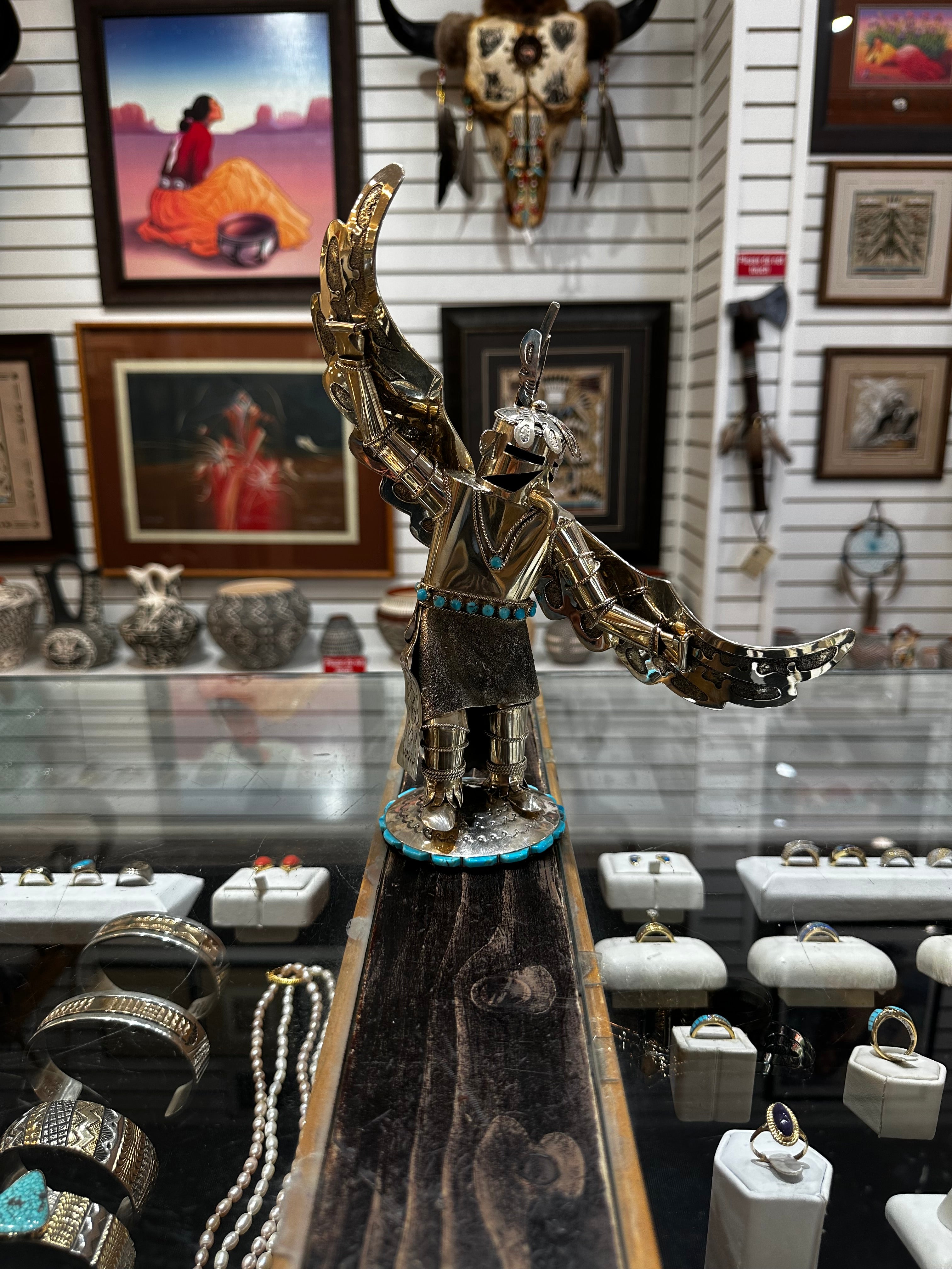 Handcrafted Silver Eagle Dancer Kachina by Wilford Begay