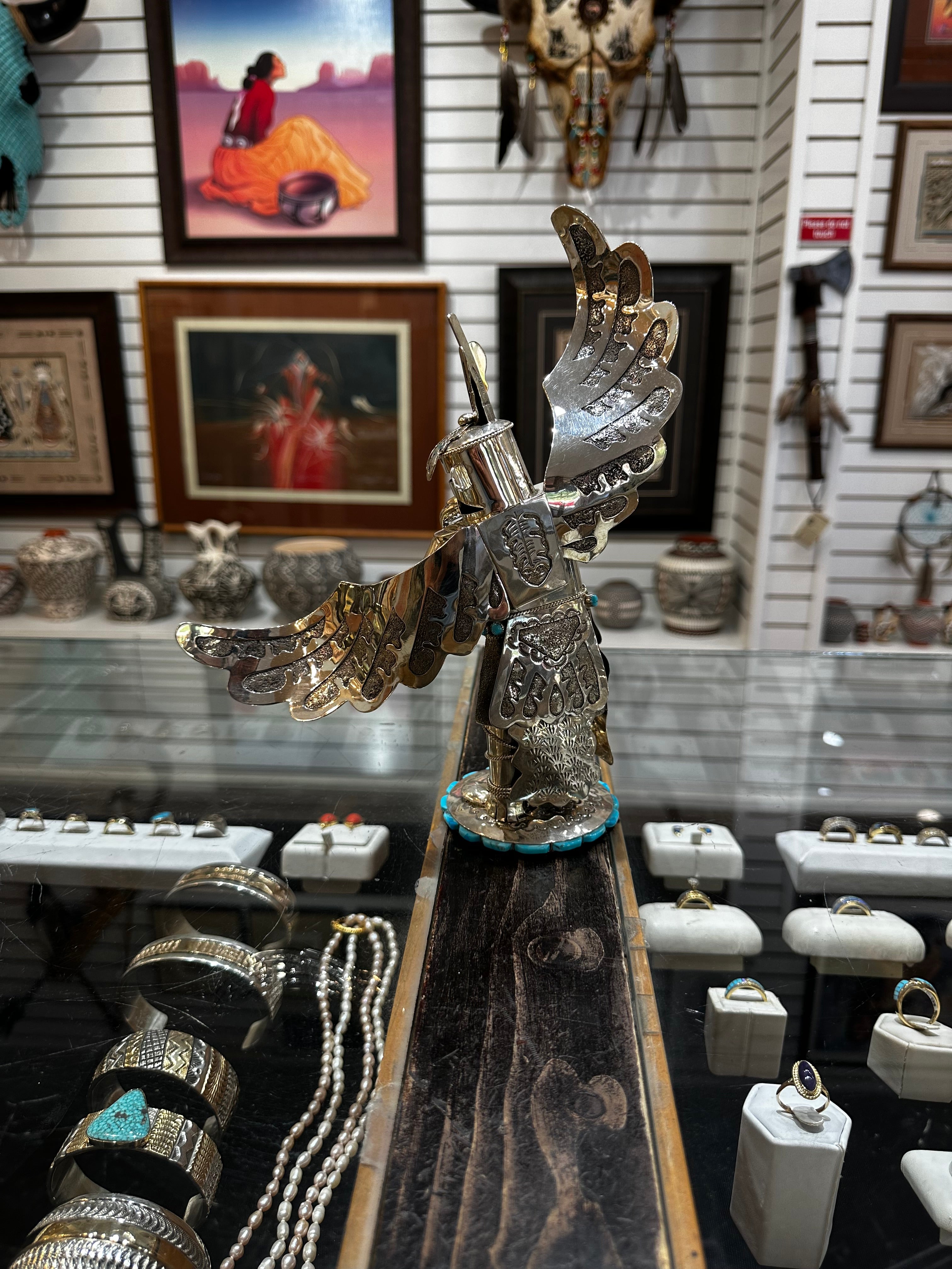 Handcrafted Silver Eagle Dancer Kachina by Wilford Begay