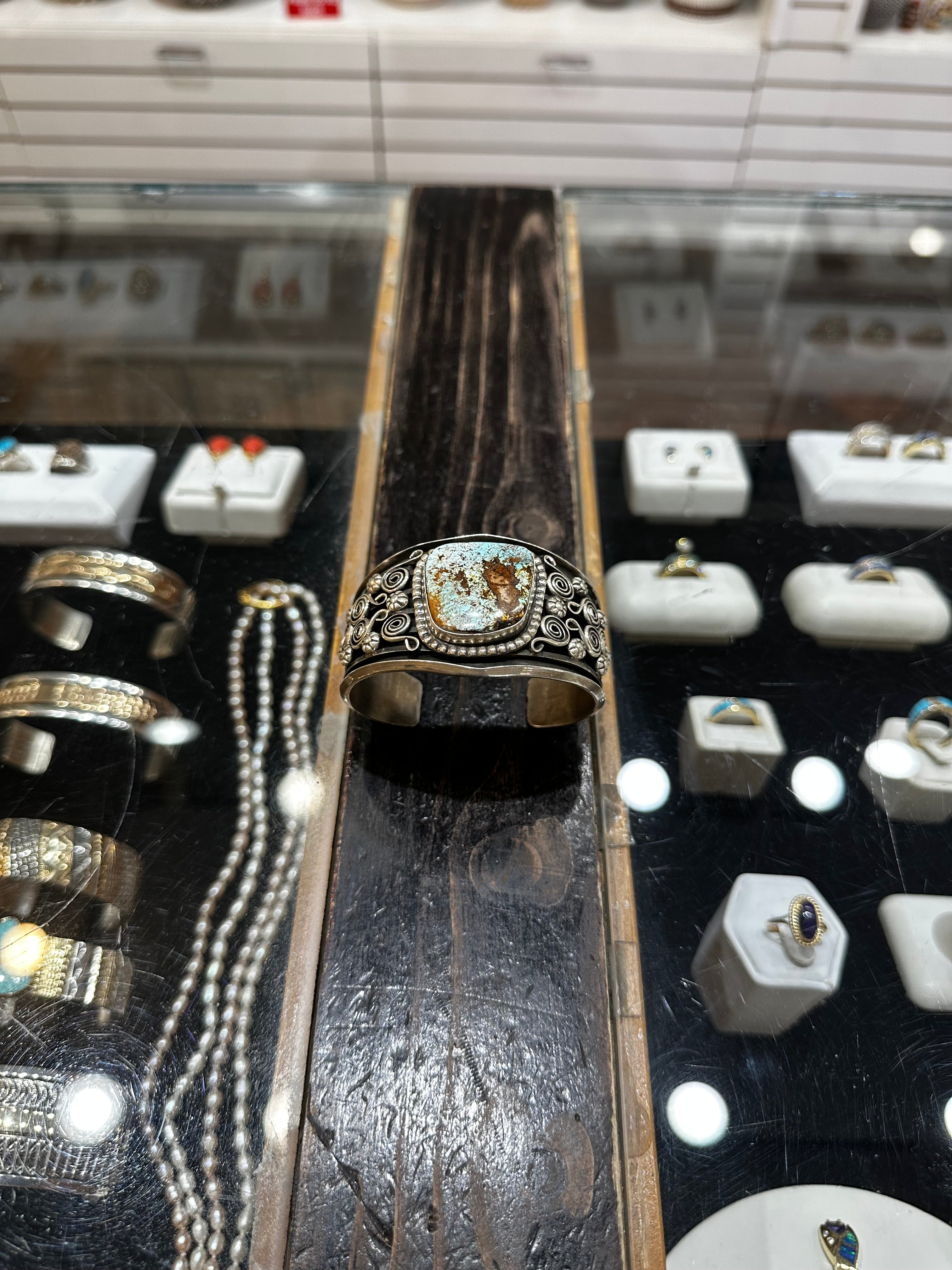 Handcrafted Royston Turquoise Cuff Bracelet by Betta Lee