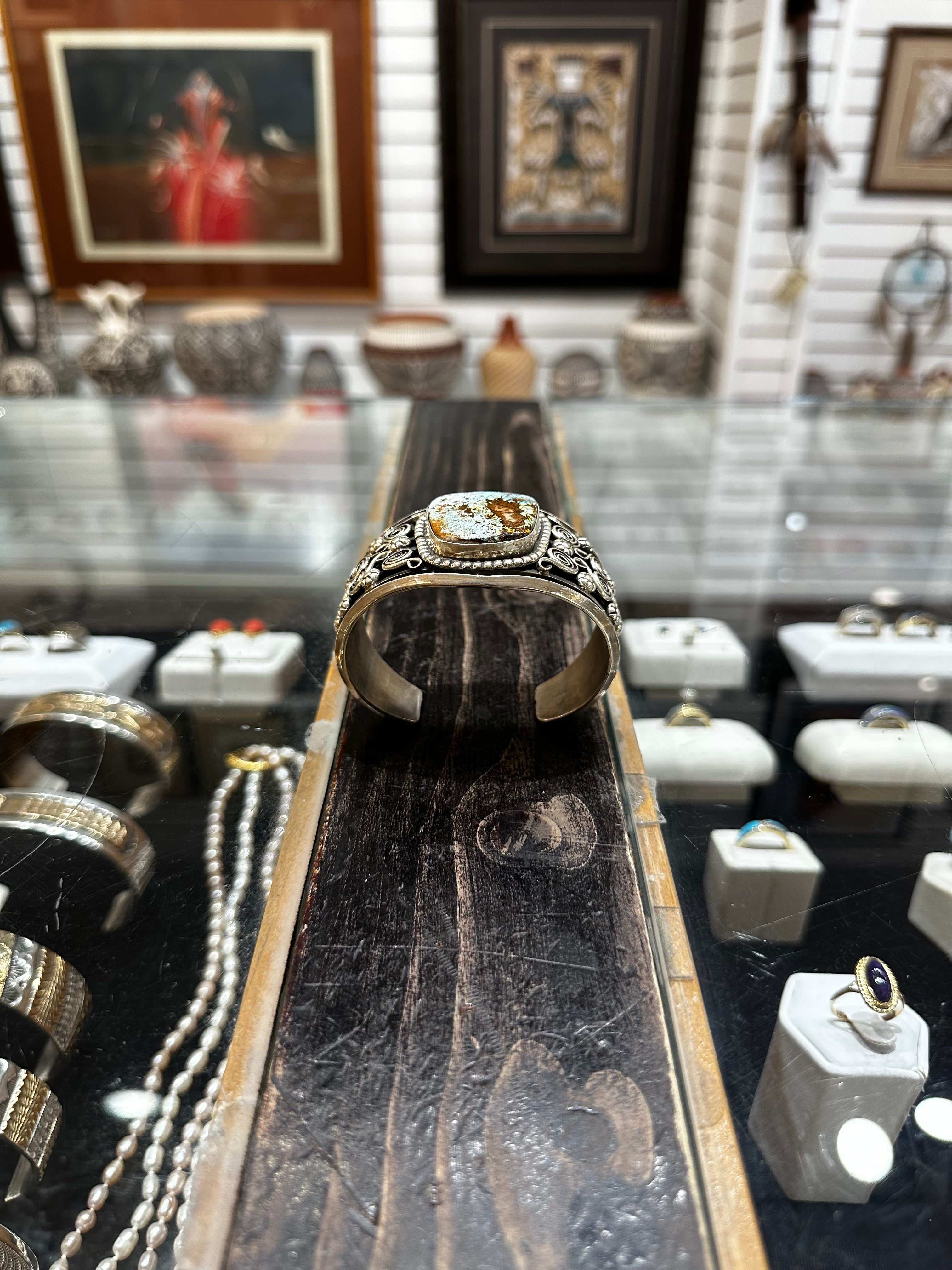 Handcrafted Royston Turquoise Cuff Bracelet by Betta Lee