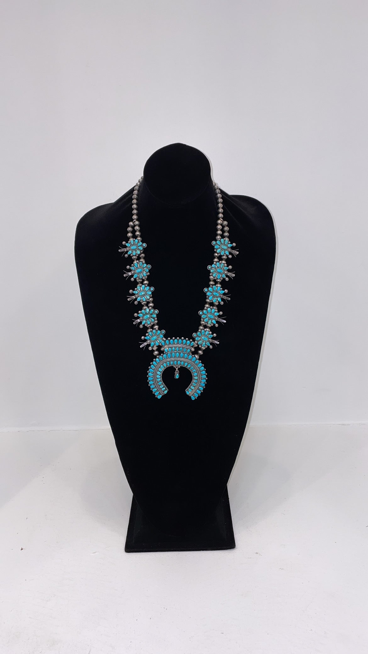 Woman’s Vintage Zuni Squash Blossom Necklace ca. 1950s