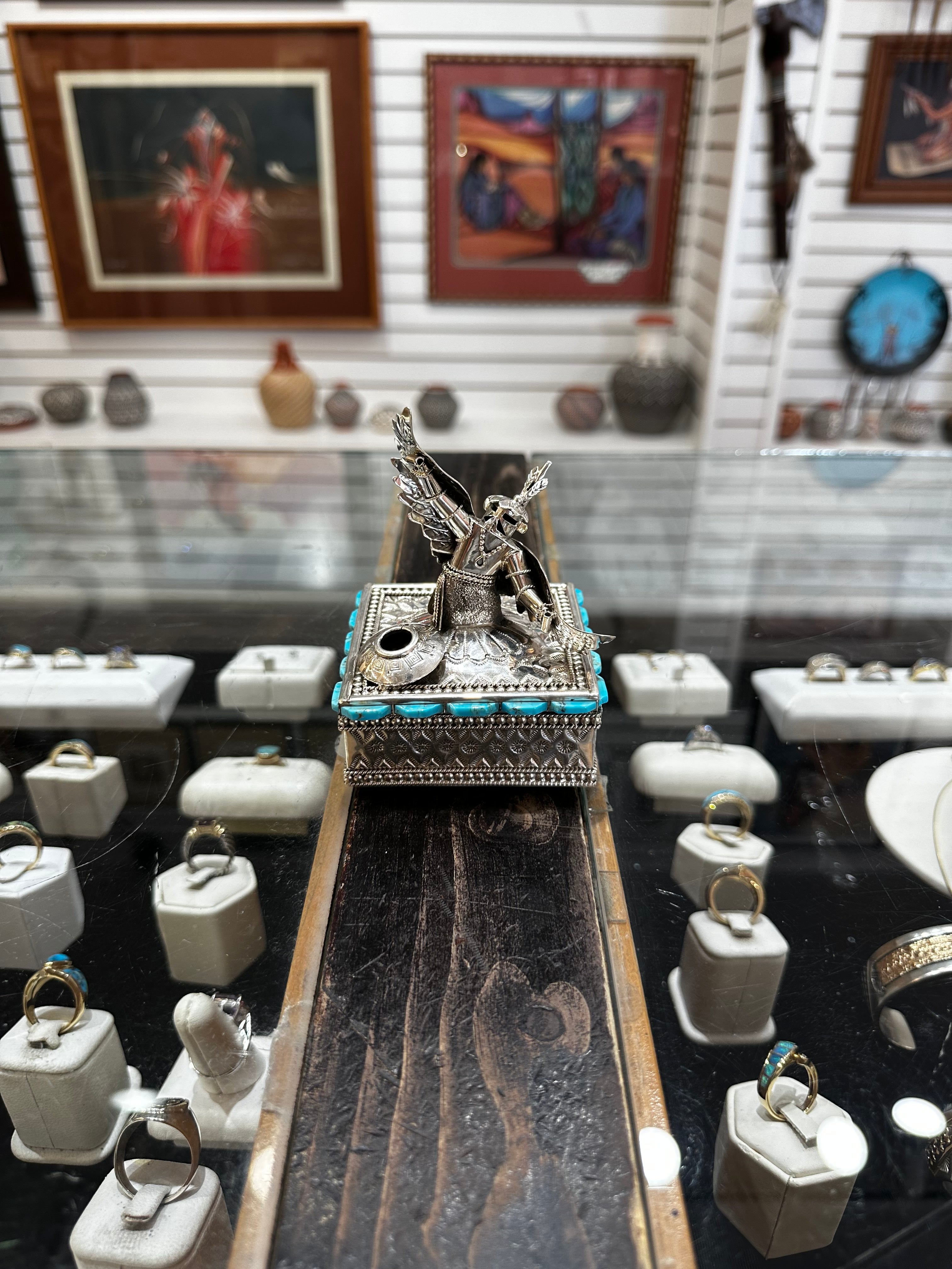 Silver Navajo Kachina Box